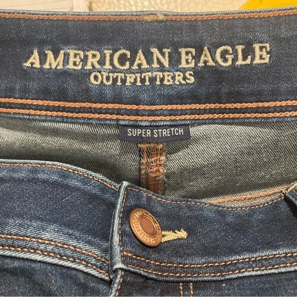 AMERICAN EAGLE SZ 18L Kick Boot  Mid-Wash High Waisted Stretch Denim Jeans - Picture 12 of 12